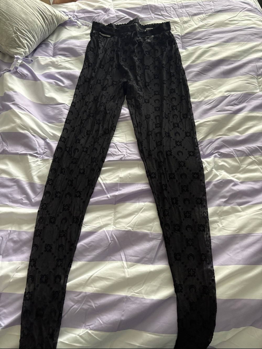Marine Serre Black Moon Pattern Tights - Picture 5 of 6